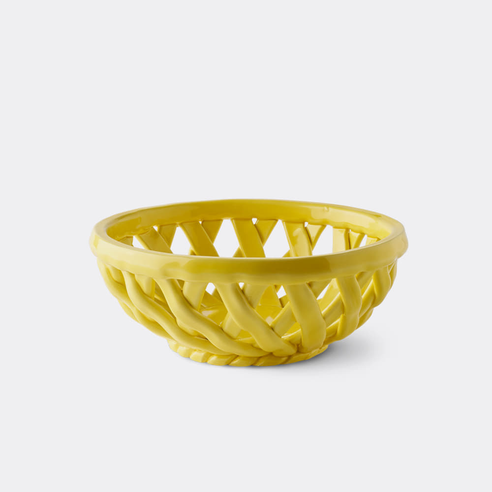 [OCTAEVO] Sicilia Ceramic Basket Small_Yellow