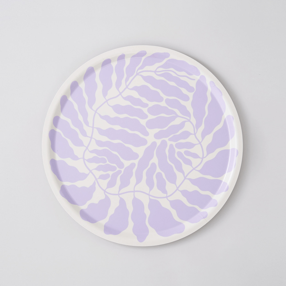 [WRAP] Lilac Leaves Round Art Tray